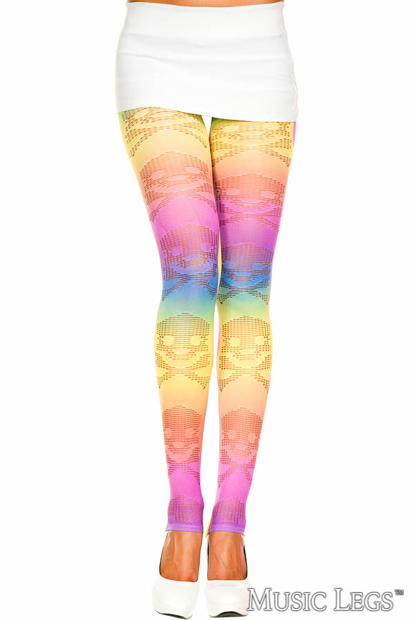 Picture of Costume, Halloween, Cross Bone Design Leggings, Rainbow, O/S, -ML35121