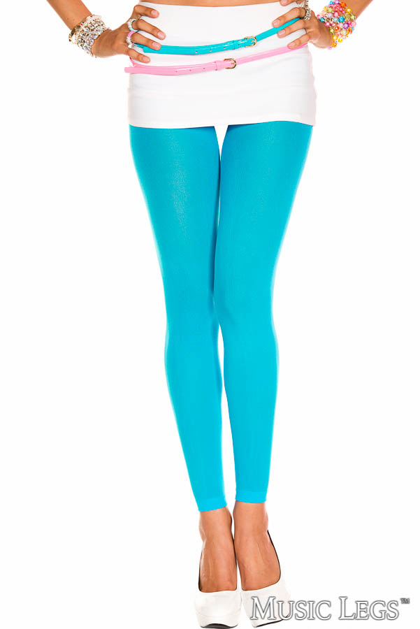 Picture of Hosiery, Footless, Opaque Leggings, Turquoise, O/S, -ML35747