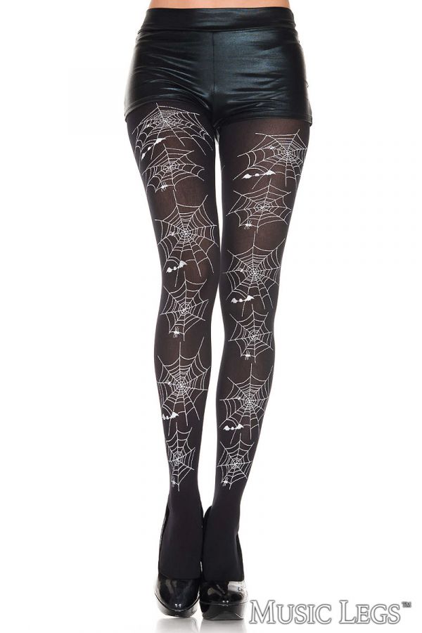 Picture of Costume, Halloween, Spider Web Pantyhose, Black-White, O/S, -ML37021