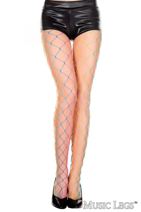 Picture of Hosiery, Pantyhose, Big Net Rainbow Pantyhose, Rainbow, O/S, -ML39032