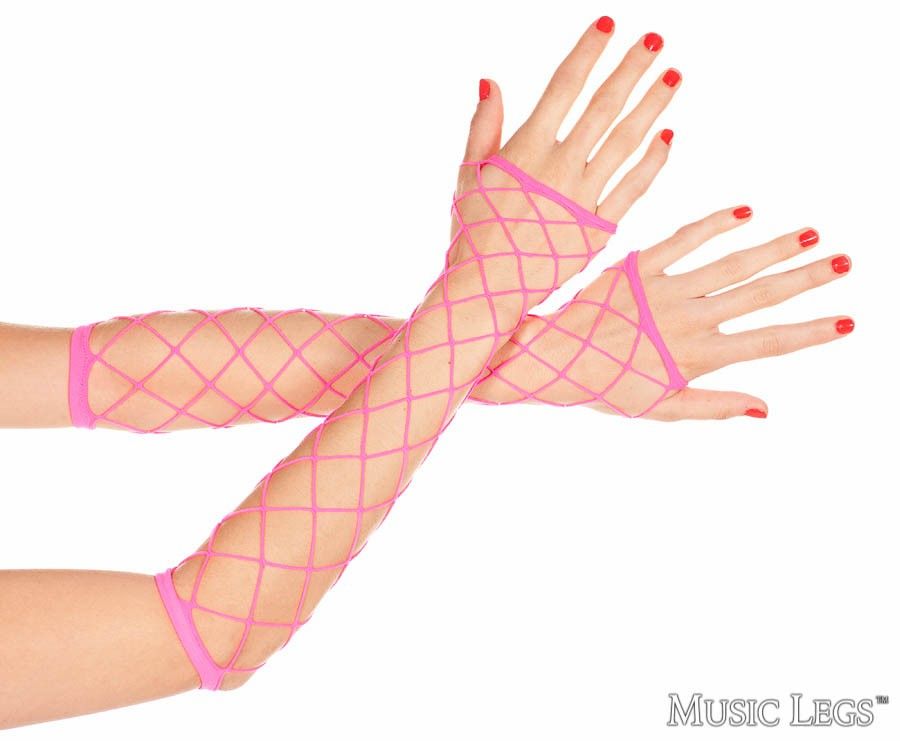 Picture of Accessorie, Gloves, Big Fishnet Arm Warmers, Hot Pink, O/S, -ML410