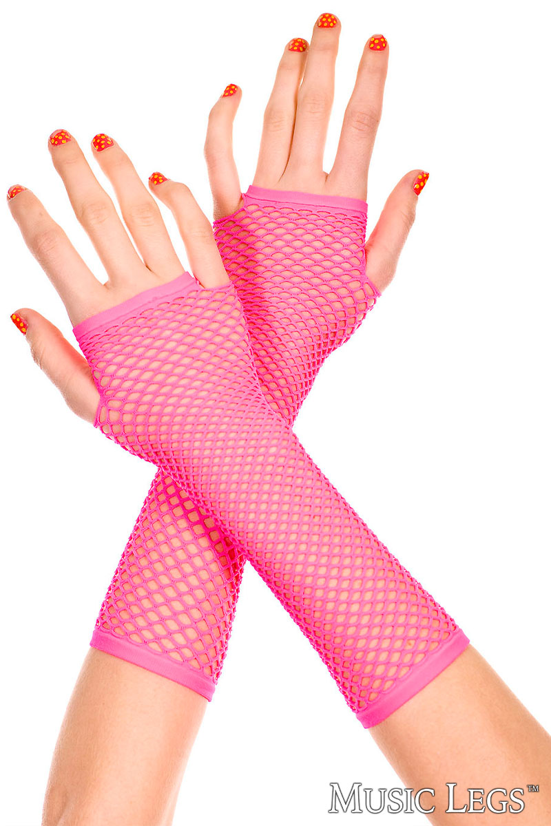 Picture of Accessorie, Gloves, Fishnet Arm Warmers, Hot Pink, O/S, -ML415