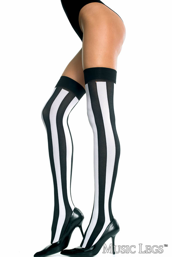 Picture of Costume, Halloween, Striped Thigh Hi, Black-Hot Pink, O/S, -ML4219