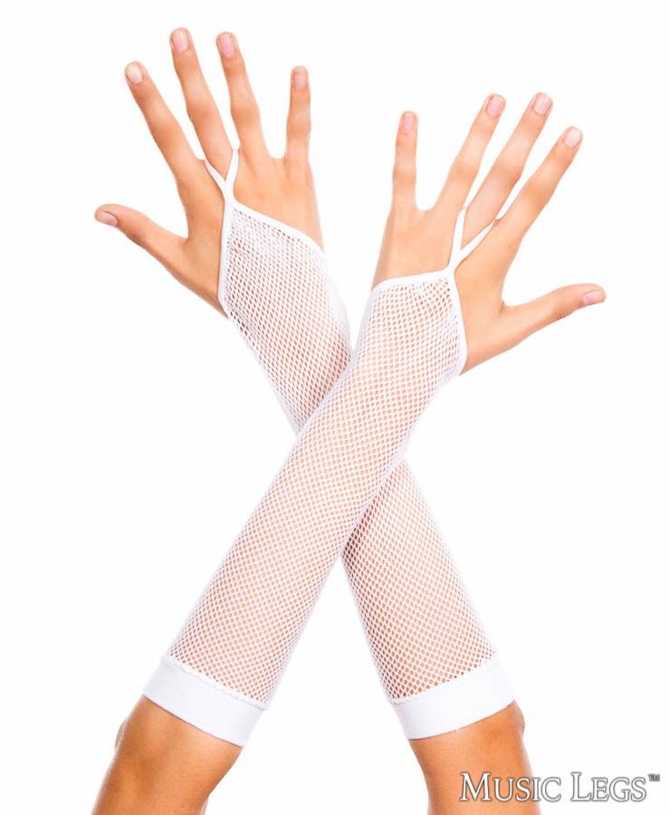 Picture of Accessorie, Gloves, Fishnet Arm Warmers, White, O/S, -ML430