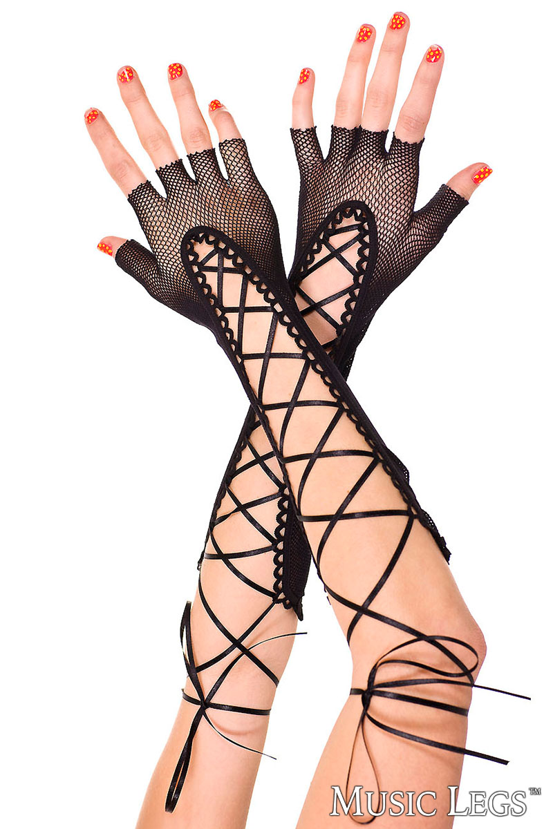 Picture of Accessorie, Gloves, Fishnet Arm Warmers, Black, O/S, -ML433