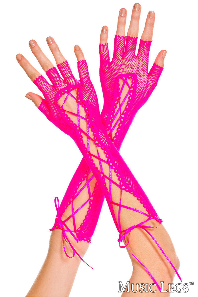 Picture of Accessorie, Gloves, Fishnet Arm Warmers, Hot Pink, O/S, -ML433