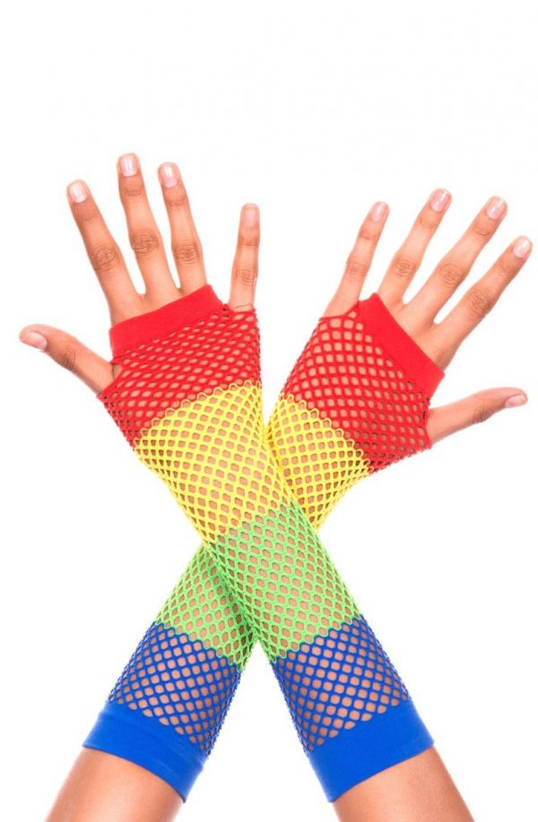 Picture of Accessorie, Gloves, Fishnet Gloves, Rainbow, O/S, -ML445