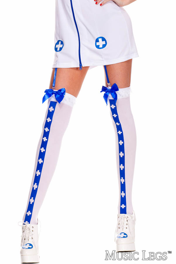 Picture of Costume, Halloween, Nurse Cross Thigh Hi, White-Red, O/S, -ML4780