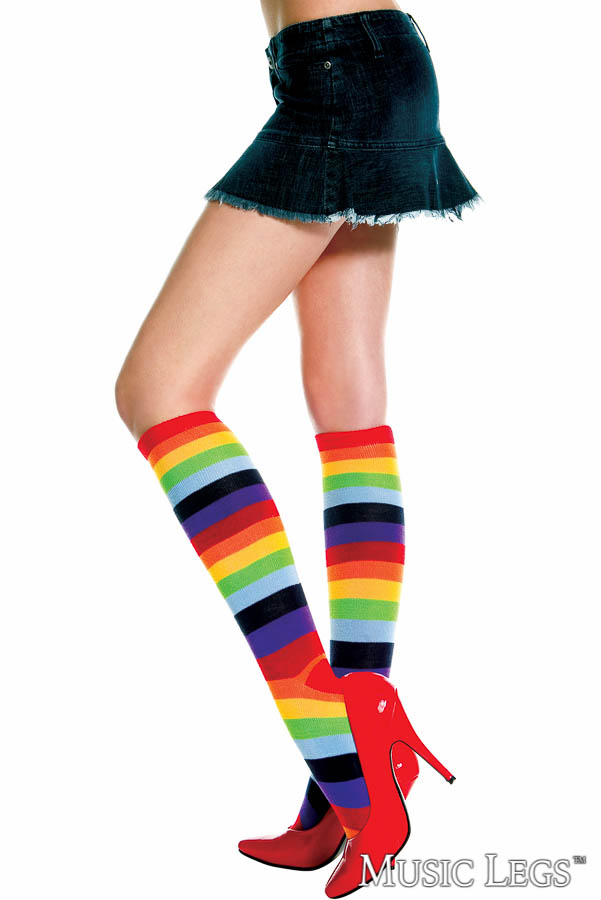 Picture of Costume, Halloween, Rainbow Knee Hi, Rainbow, O/S, -ML5750