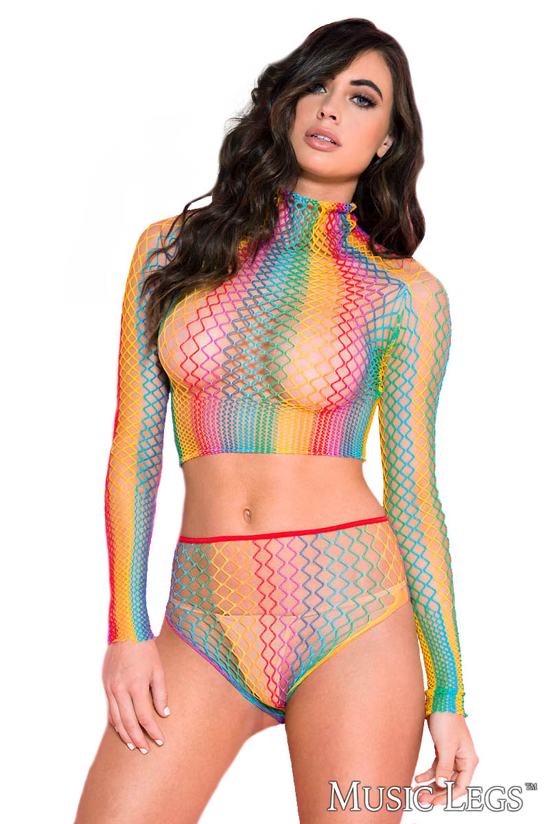 Picture of Lingerie, Multi Piece, 2Pc Net Set, Rainbow, O/S, -ML59085