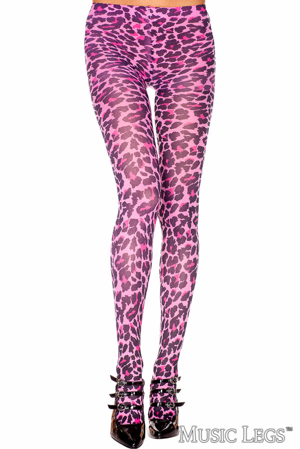 Picture of Hosiery, Pantyhose, Cheetah Pantyhose, Hot Pink-Cheetah, O/S, -ML671