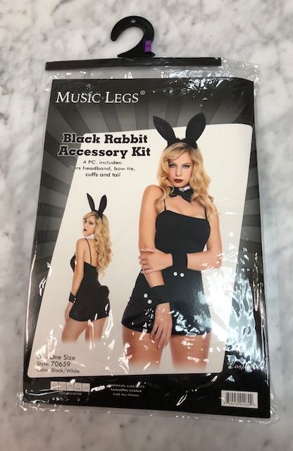 Picture of Lingerie, Bedroom Costume, Black Bunny Accessory Kit, 4Pc, As Shown, O/S, -ML70659