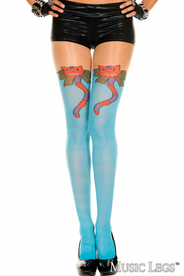 Picture of Costume, Halloween, Striped Cat Pantyhose, Turquoise, O/S, -ML7157