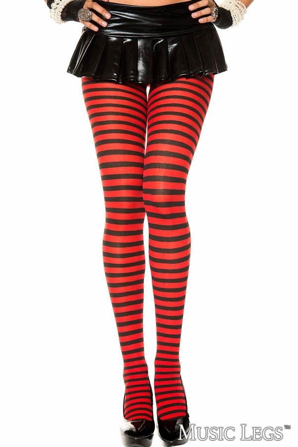 Picture of Costume, Halloween, Striped Pantyhose, Black-Coffee, O/S, -ML7471