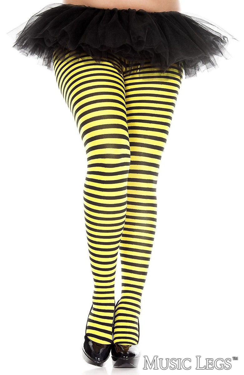 Picture of Costume, Halloween, Striped Pantyhose, Black-Hot Pink, QUEEN, -ML7471Q