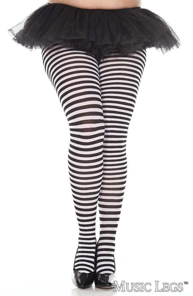 Picture of Costume, Halloween, Striped Pantyhose, Black-Hot Pink, QUEEN, -ML7471Q