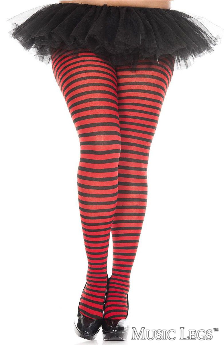 Picture of Costume, Halloween, Striped Pantyhose, Black-Hot Pink, QUEEN, -ML7471Q