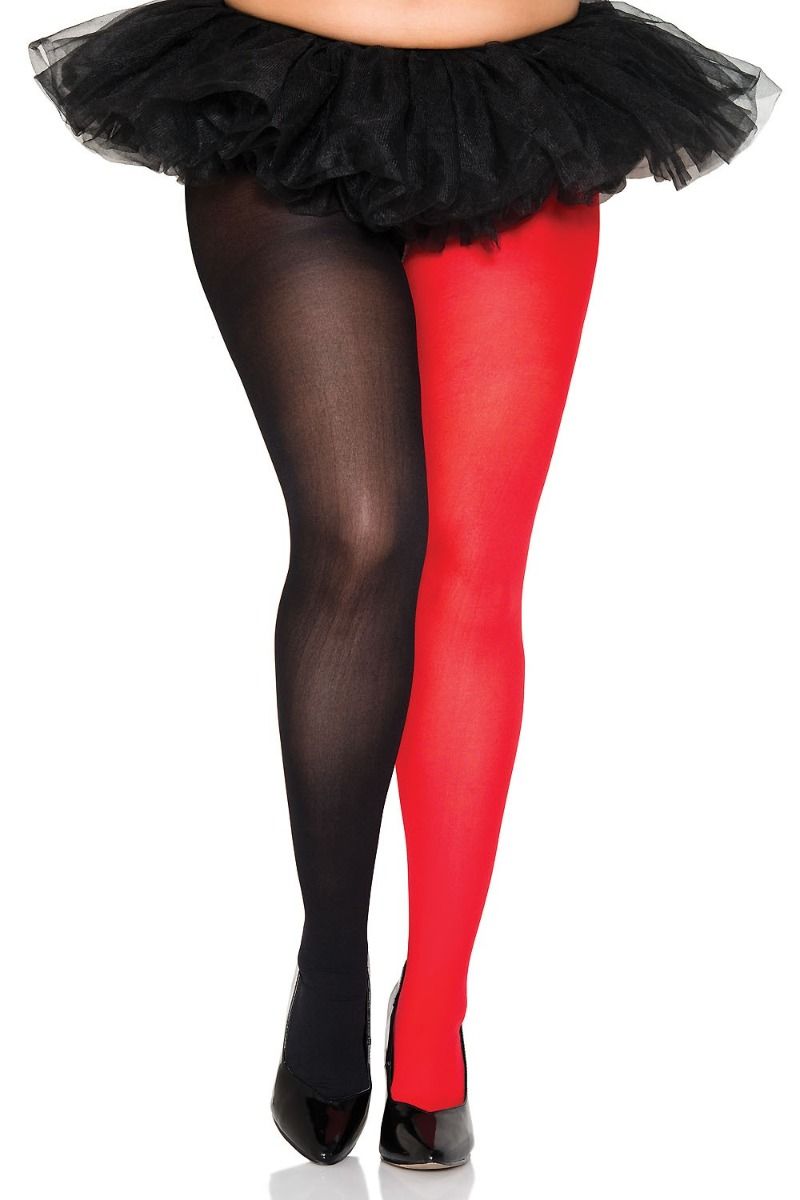 Picture of Costume, Halloween, Mismatch Pantyhose, Black-Red, QUEEN, -ML748Q