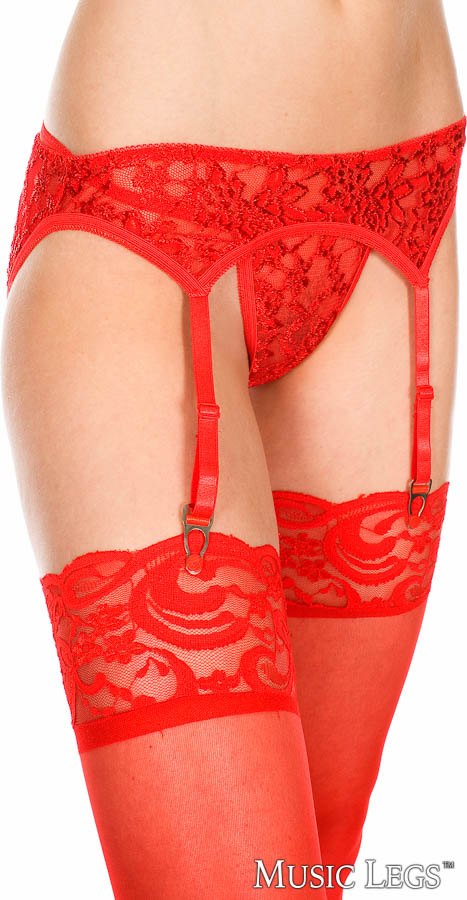 Picture of Lingerie, Garterbelts, Lace Garterbelt Set, Red, O/S, -ML7707