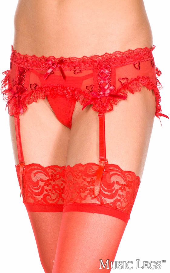 Picture of Lingerie, Valentine, Heart Garterbelt, Red, O/S, -ML7722