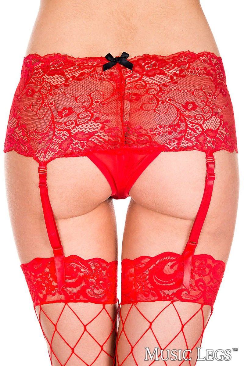 Picture of Hosiery, Suspender, Open Lace Gartini, Red, O/S, -ML7742