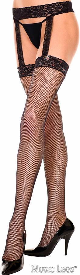 Picture of Hosiery, Suspender, Fishnet Suspender, Black, O/S, -ML903