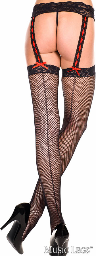 Picture of Hosiery, Suspender, Lace And Net Suspender, Black, O/S, -ML911