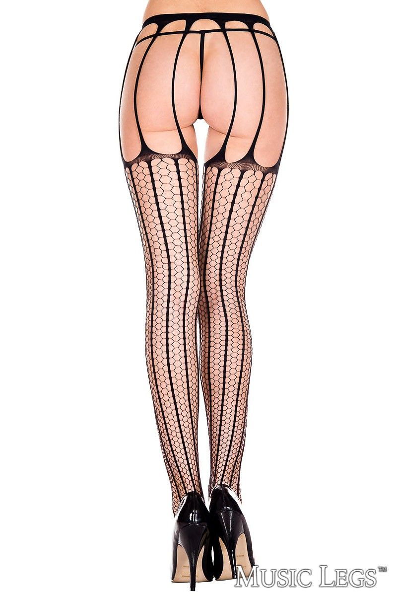 Picture of Hosiery, Suspender, Hexagon Net Suspender, Black, O/S, -ML914