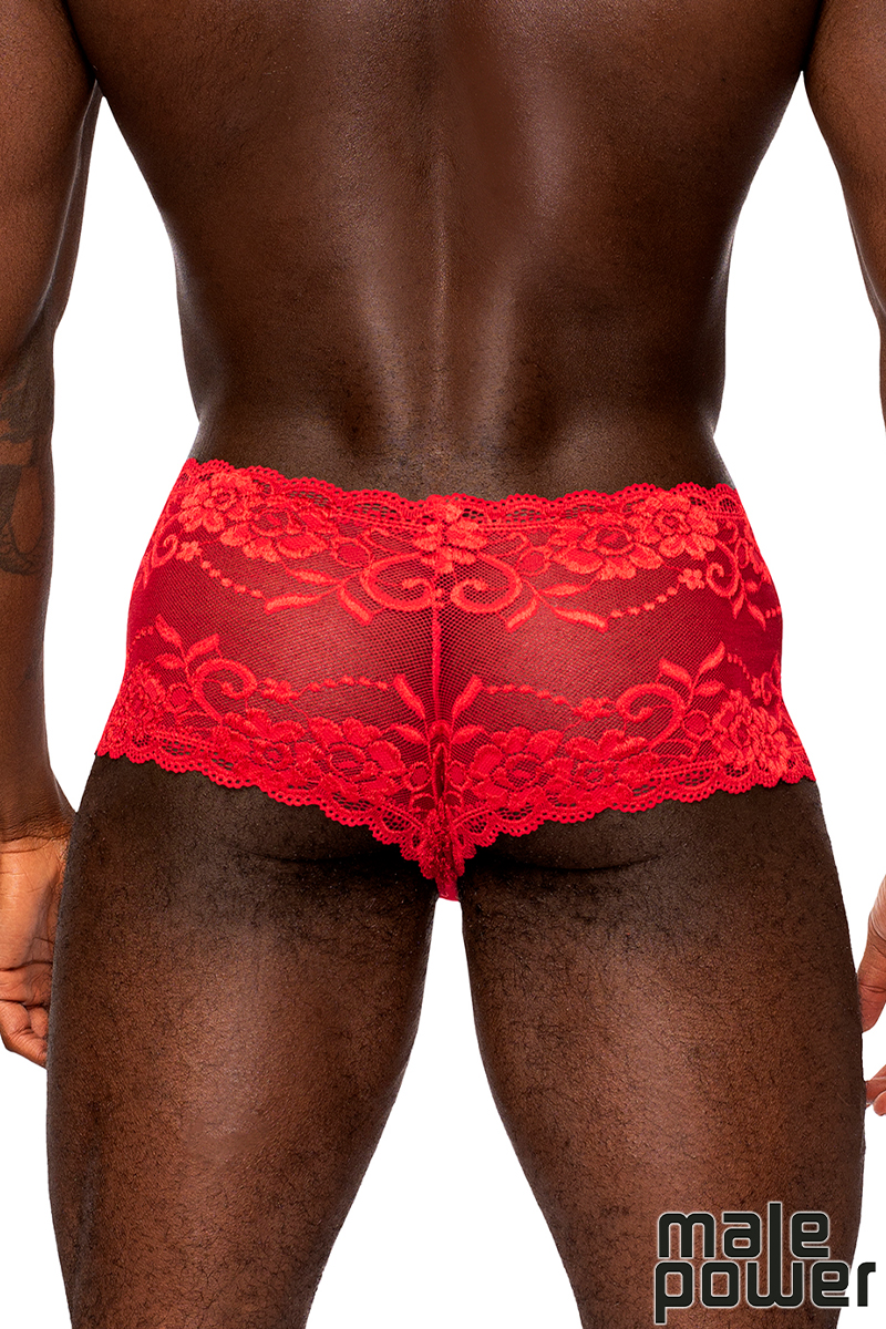 Picture of Lingerie, Short, Sassy Lace Mini Short Sheer Pouch, Red, L, -MP127-280