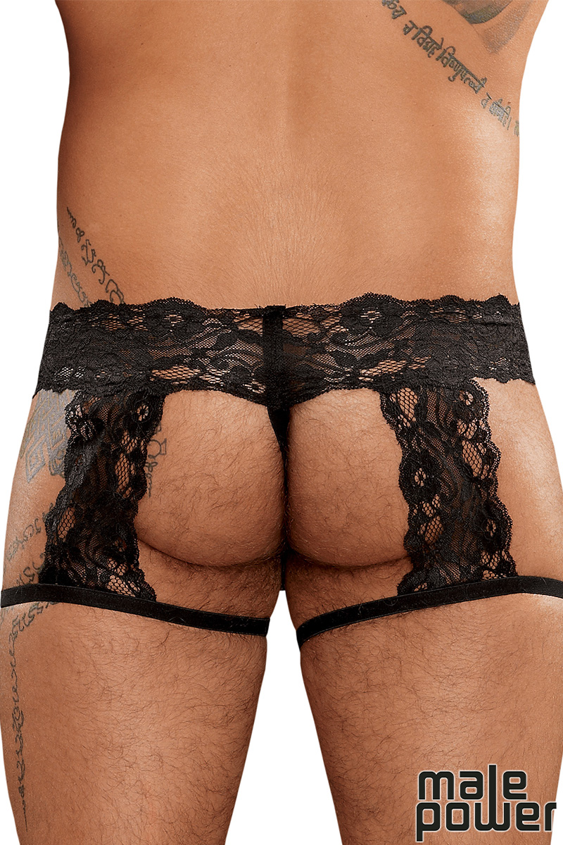 Picture of Lingerie, Short, Scandal Lace G-String Garter Short, Black, L/XL, -MP176-178