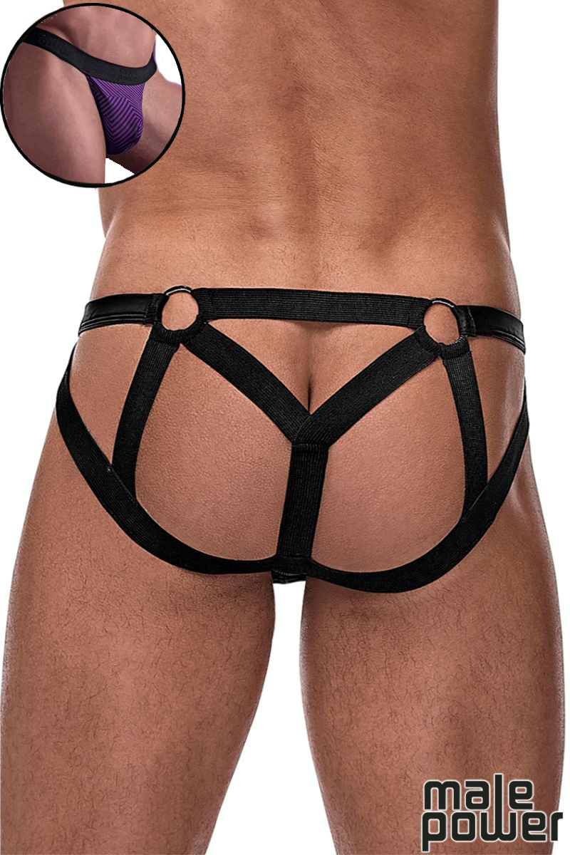 Picture of Lingerie, Jock, Zig Zaddy Strappy Ring Jock, Wine-Black, L/XL, -MP352-910