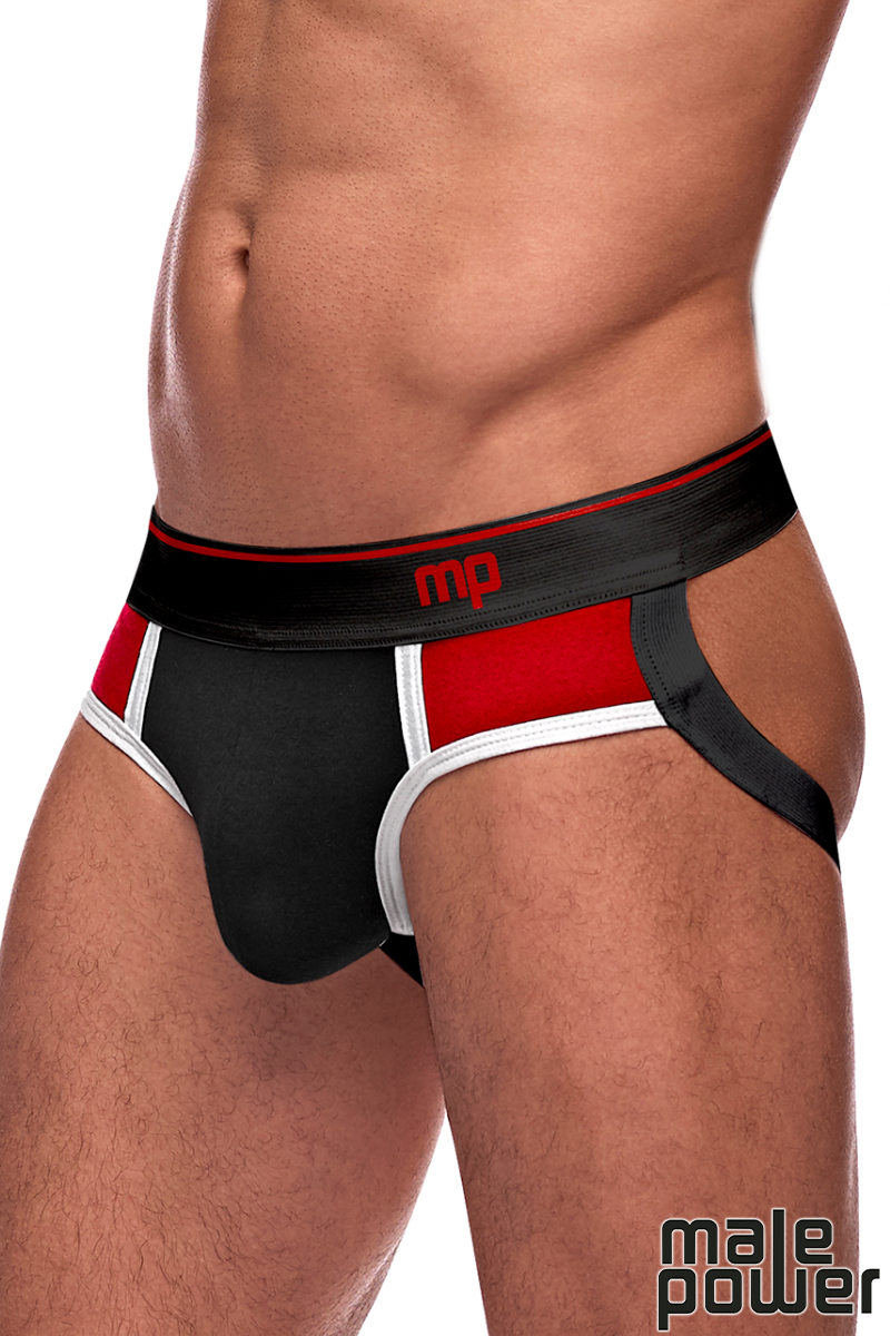 Picture of Lingerie, Jock, Retro Sport Panel Jock, Black-Red, L/XL, -MP395-265