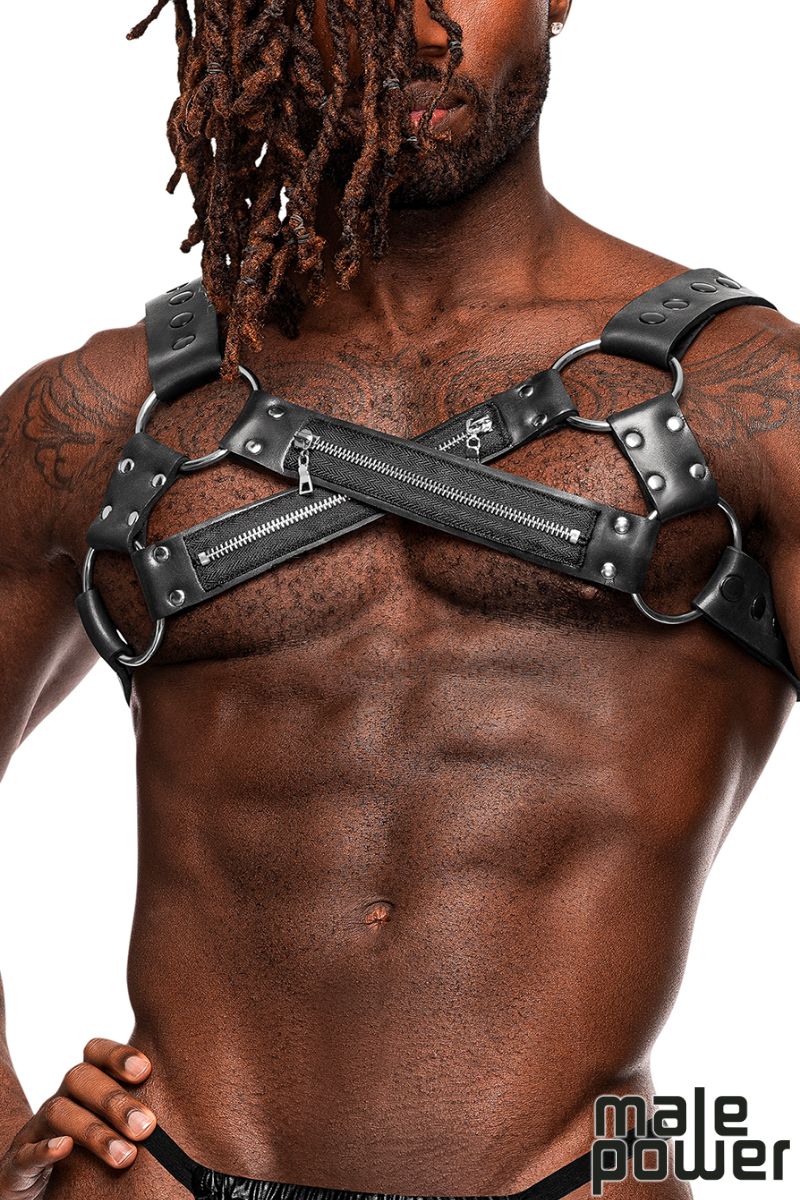 Picture of Accessorie, Fetish, Pu Leather Chest Zipper Harness, Black, O/S, -MP594-266