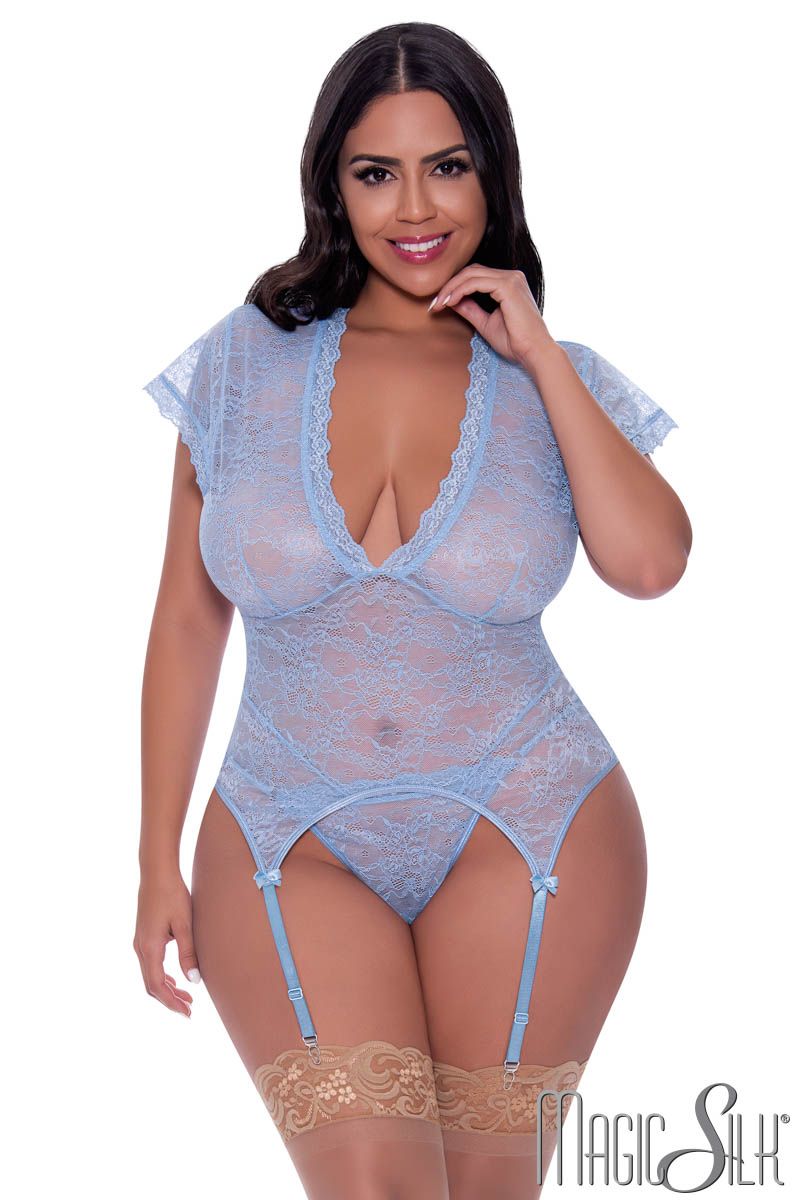 Picture of Lingerie, Corset & Bustier, Lace Bustier, Periwinkle, QUEEN, -MSM312X