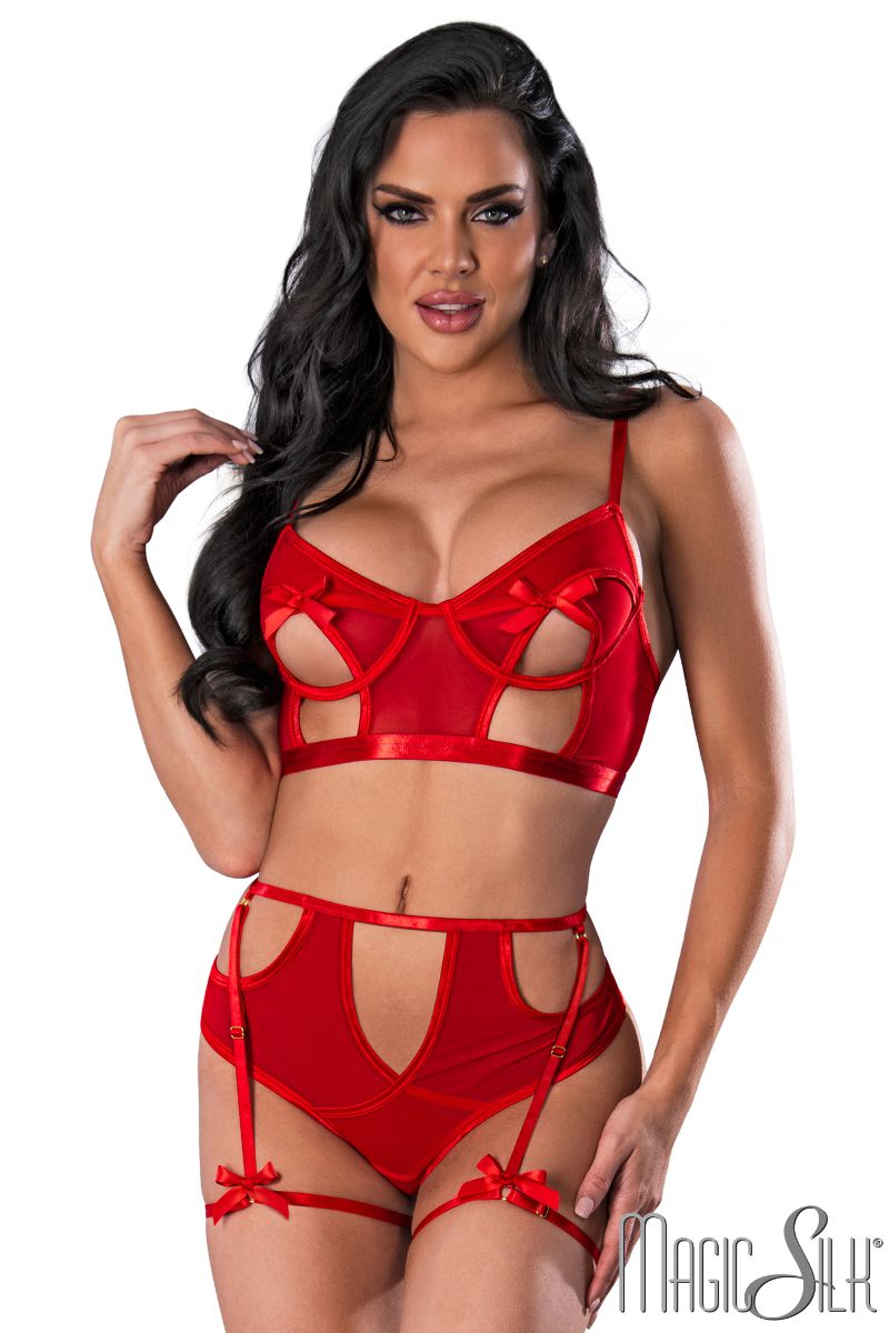 Picture of Lingerie, Multi Piece, Cutout Bow 2Pc, Red, L/XL, -MSM354