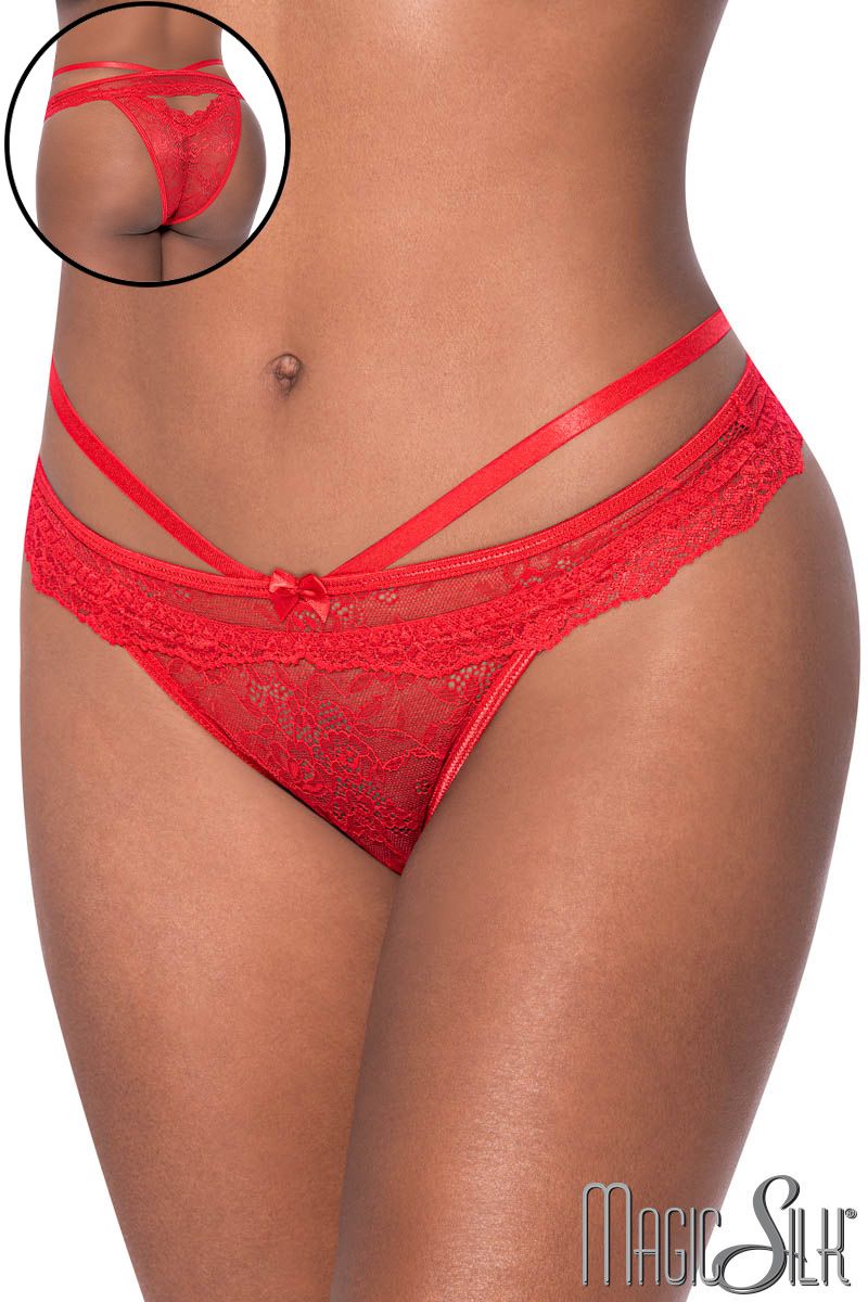 Picture of Lingerie, Panty, Strappy Lace Panty, Red, S/M, -MSP400