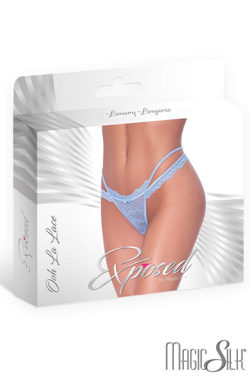 Picture of Lingerie, Panty, Strappy Lace Panty, Periwinkle, L/XL, -MSP401