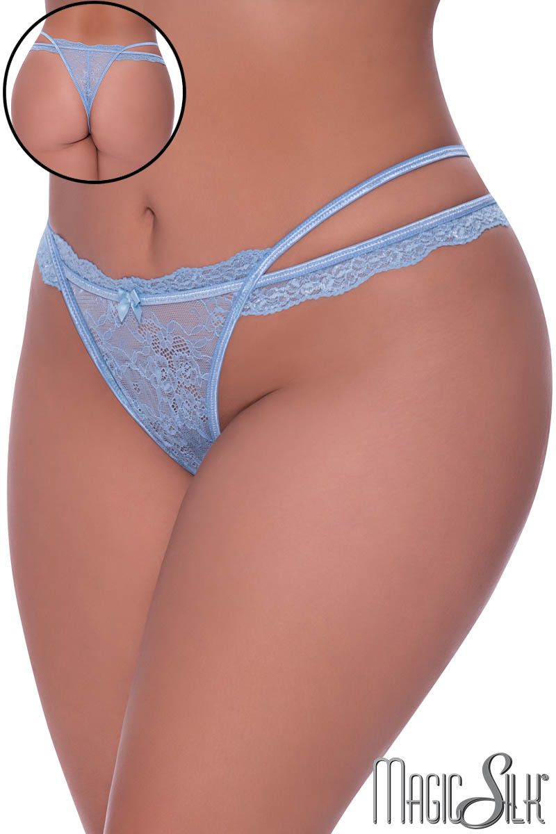 Picture of Lingerie, Panty, Strappy Lace Panty, Periwinkle, QUEEN, -MSP401X