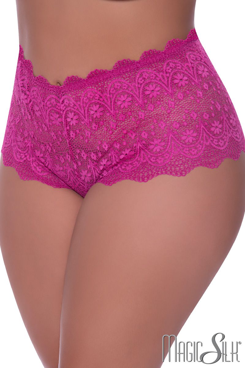 Picture of Lingerie, Panty, Lace Boyshort, Raspberry, QUEEN, -MSP408X