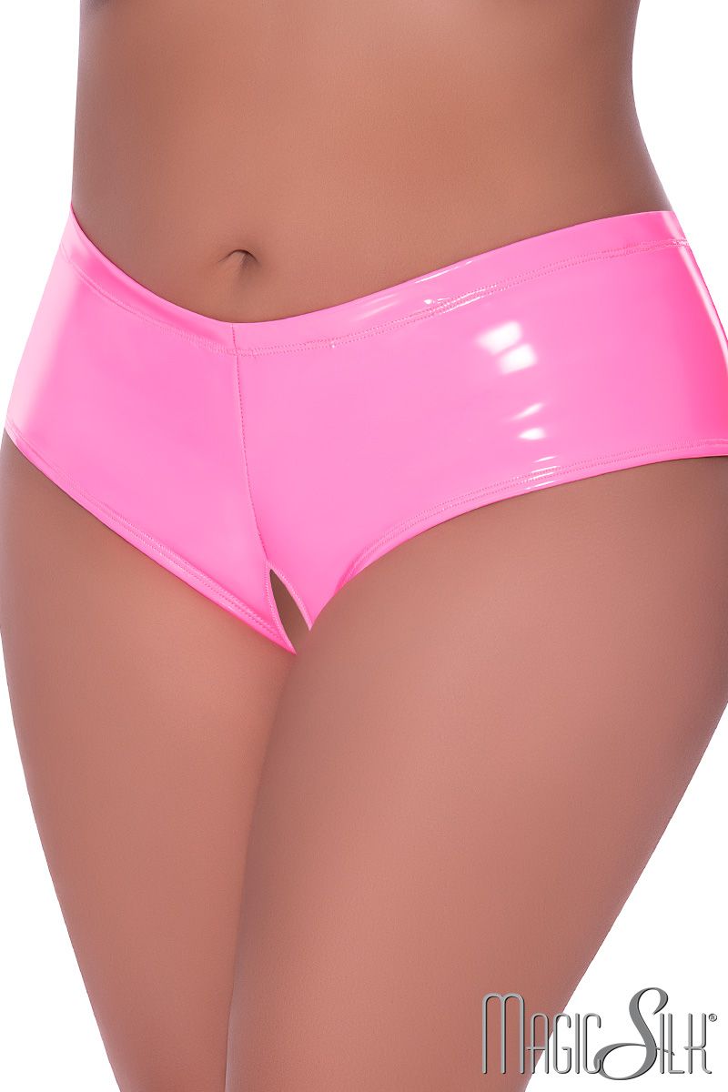 Picture of Lingerie, Panty, Wet Look Open Crotch Panty, Pink, QUEEN, -MSP409X