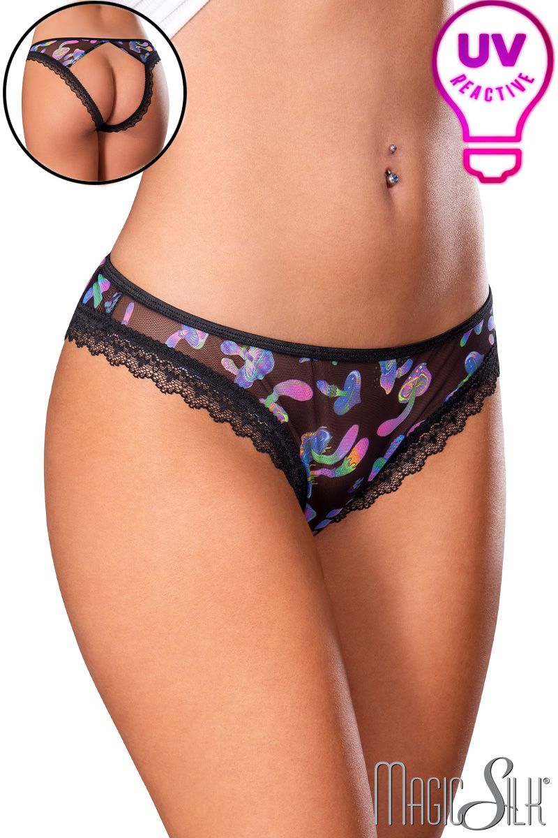 Picture of Lingerie, Panty, Uv Print Open Panty, Rainbow, S/M, -MSP428